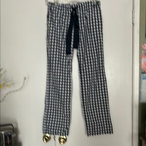 Gilly Hicks black and white checkered pjs jrs small EUC !